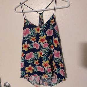 Juniors 3X Tropical Tank Top Cropped